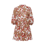 La DoubleJ Mini Swing Dress Florette Tiles Ecru in Cotton Mix Jacquard With Scallop - Dresses - Milanese Maximalist Fashion at Luxury Shoes 