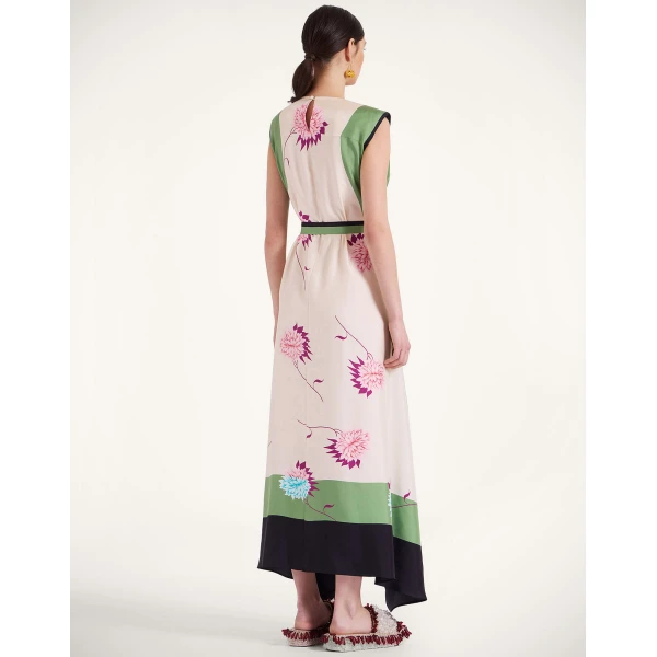 La DoubleJ Mini Swing Dress Multicolor Black in Flora Fur Embroidery - Dresses - Milanese Maximalist Fashion at Luxury Shoes 