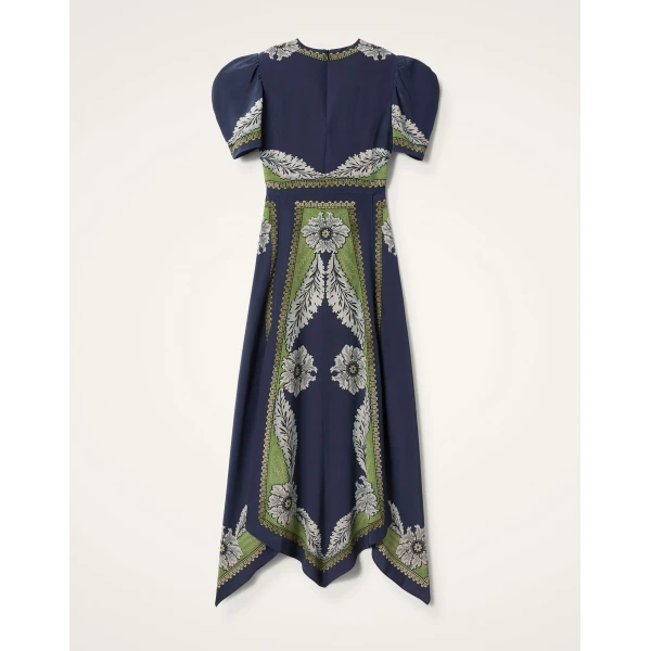 La DoubleJ Mini Swing Dress Swathe Pink in Silk Twill With Feathers - Dresses - Milanese Maximalist Fashion at Luxury Shoes 