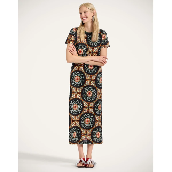 La DoubleJ Mini Swing Dress Tulip Pale Pink in Embroidered Jacquard - Dresses - Milanese Maximalist Fashion at Luxury Shoes 