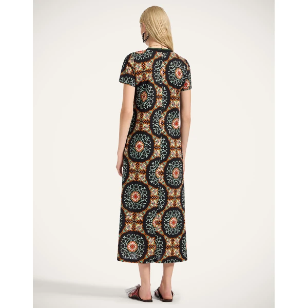 La DoubleJ Mini Swing Dress Tulip Pale Pink in Embroidered Jacquard - Dresses - Milanese Maximalist Fashion at Luxury Shoes 