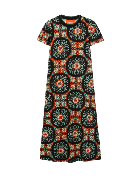 La DoubleJ Mini Swing Dress Tulip Pale Pink in Embroidered Jacquard - Dresses - Milanese Maximalist Fashion at Luxury Shoes 
