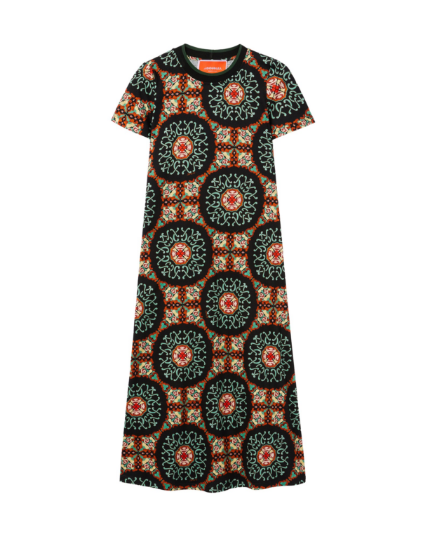 La DoubleJ Mini Swing Dress Tulip Pale Pink in Embroidered Jacquard - Dresses - Milanese Maximalist Fashion at Luxury Shoes 