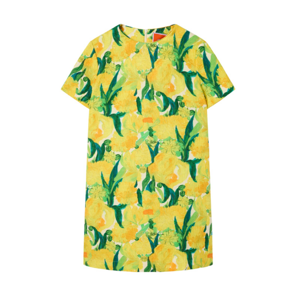 La DoubleJ Mini Swing Dress Zesty Yellow in Rustic Cotton