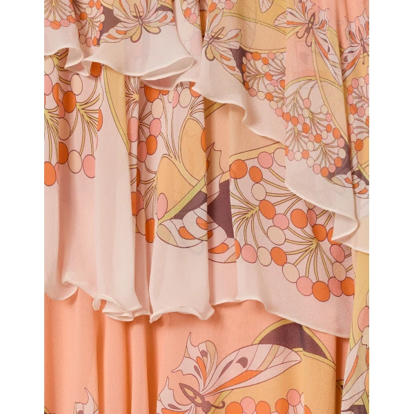 La DoubleJ Muumuu Dress Round Neck Tangle Light Blue in Silk Twill - Dresses - Milanese Maximalist Fashion at Luxury Shoes 