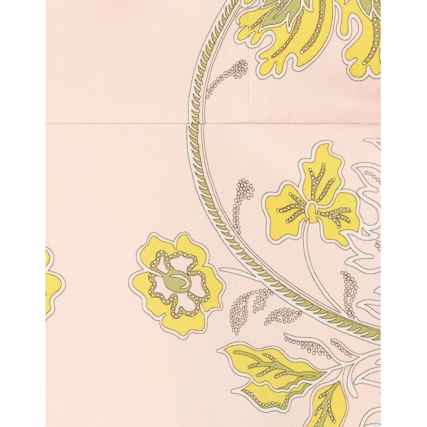 La DoubleJ Naiad Dress Florette Placée Pale Pink in Silk Chiffon - Dresses - Milanese Maximalist Fashion at Luxury Shoes 