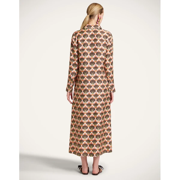 La DoubleJ Naiad Dress Woodland Placée Burgundy in Silk Chiffon - Dresses - Milanese Maximalist Fashion at Luxury Shoes 