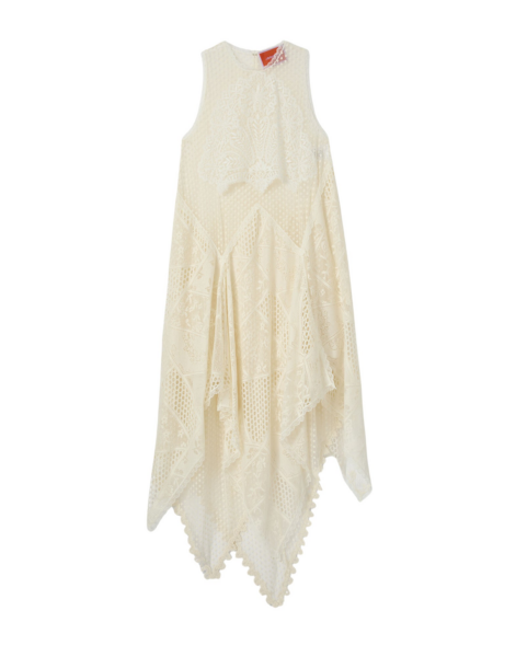 La DoubleJ Peek-A-Boo Dress Solid White Smoke in Popeline Cotton - Dresses - Milanese Maximalist Fashion at Luxury Shoes 