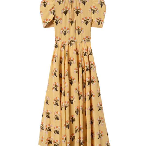 La DoubleJ Petal Dress Florette Yellow in Crepe De Chine