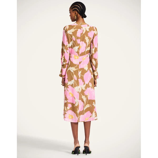 La DoubleJ Roy Dress Florence Placée Ivory in Silk Twill - Dresses - Milanese Maximalist Fashion at Luxury Shoes 