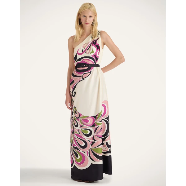 La DoubleJ Roy Dress Phoenix Placée Pink in Silk Twill - Dresses - Milanese Maximalist Fashion at Luxury Shoes 
