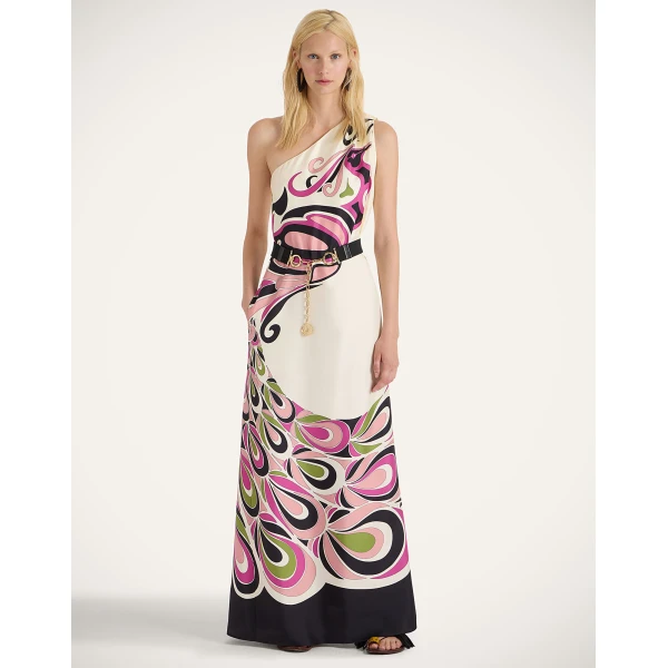 La DoubleJ Roy Dress Phoenix Placée Pink in Silk Twill - Dresses - Milanese Maximalist Fashion at Luxury Shoes 