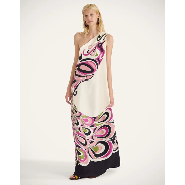 La DoubleJ Roy Dress Phoenix Placée Pink in Silk Twill - Dresses - Milanese Maximalist Fashion at Luxury Shoes 