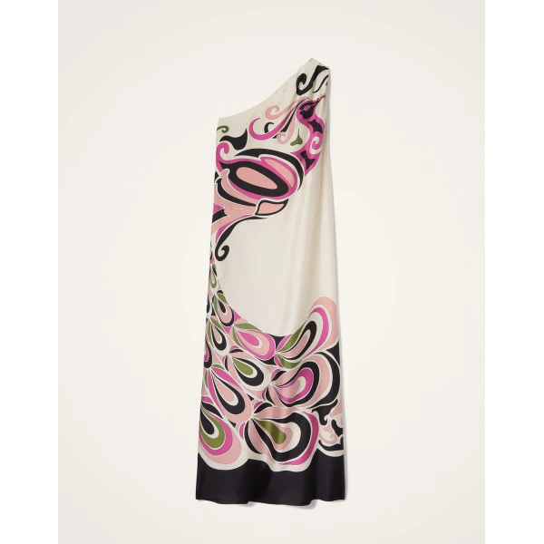 La DoubleJ Roy Dress Phoenix Placée Pink in Silk Twill - Dresses - Milanese Maximalist Fashion at Luxury Shoes 