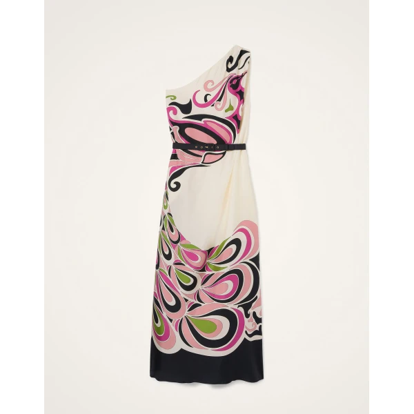 La DoubleJ Roy Dress Phoenix Placée Pink in Silk Twill - Dresses - Milanese Maximalist Fashion at Luxury Shoes 