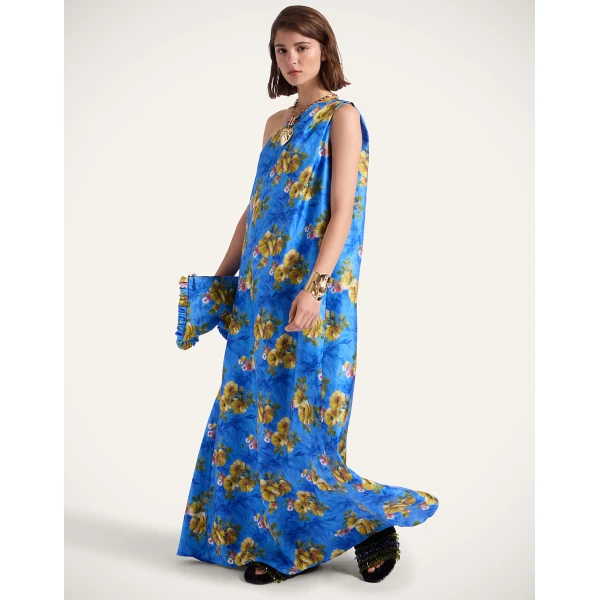 La DoubleJ Roy Dress Riptide Light Blue in Silk Twill - Dresses - Milanese Maximalist Fashion at Luxury Shoes 