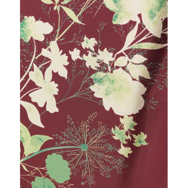 La DoubleJ Roy Dress Woodland Placée Burgundy in Silk Twill - Dresses - Milanese Maximalist Fashion at Luxury Shoes 
