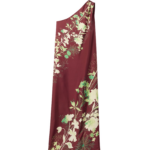 La DoubleJ Roy Dress Woodland Placée Burgundy in Silk Twill - Dresses - Milanese Maximalist Fashion at Luxury Shoes 