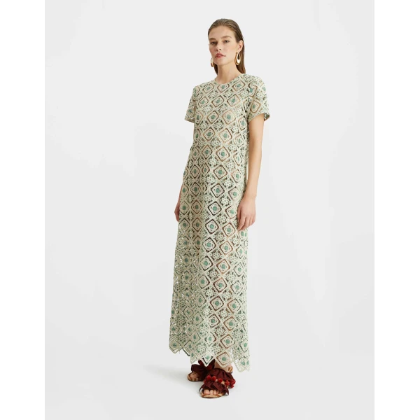 La DoubleJ San Carlo Dress Derby Placée Multicolor in Silk - Dresses - Milanese Maximalist Fashion at Luxury Shoes 