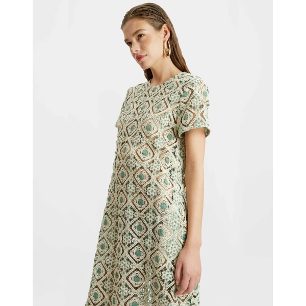 La DoubleJ San Carlo Dress Derby Placée Multicolor in Silk - Dresses - Milanese Maximalist Fashion at Luxury Shoes 