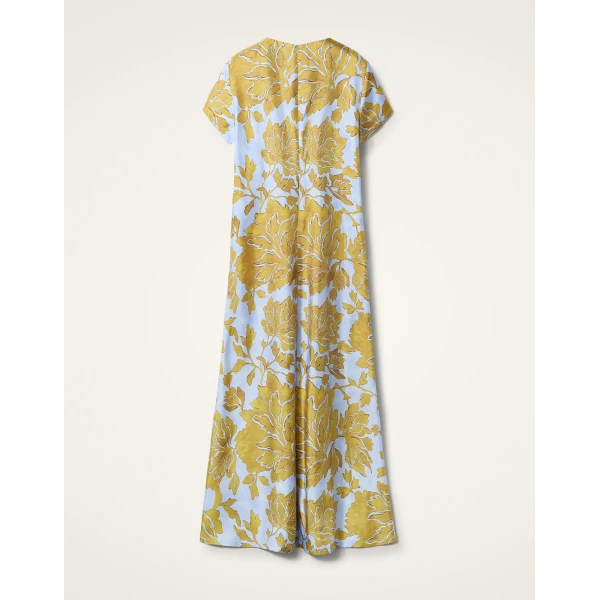 La DoubleJ San Carlo Dress Florette Placée Fuchsia in Silk Twill - Dresses - Milanese Maximalist Fashion at Luxury Shoes 