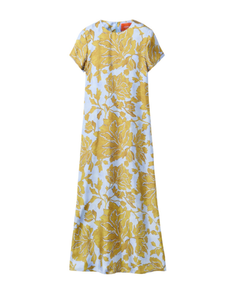 La DoubleJ San Carlo Dress Florette Placée Fuchsia in Silk Twill - Dresses - Milanese Maximalist Fashion at Luxury Shoes 
