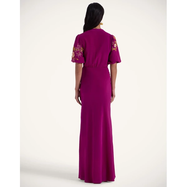La DoubleJ Sienna Mini Dress Florette Placée Pale Pink in Silk Twill - Dresses - Milanese Maximalist Fashion at Luxury Shoes 