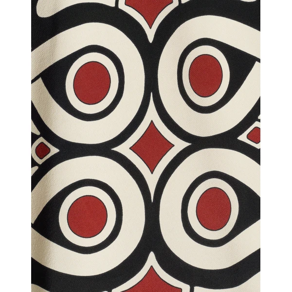 La DoubleJ Slip-Around Dress Medallion Placée Black in Crepe De Chine - Dresses - Milanese Maximalist Fashion at Luxury Shoes 