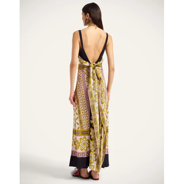 La DoubleJ Slip-Around Dress Pagoda Placée Pink in Crepe De Chine - Dresses - Milanese Maximalist Fashion at Luxury Shoes 