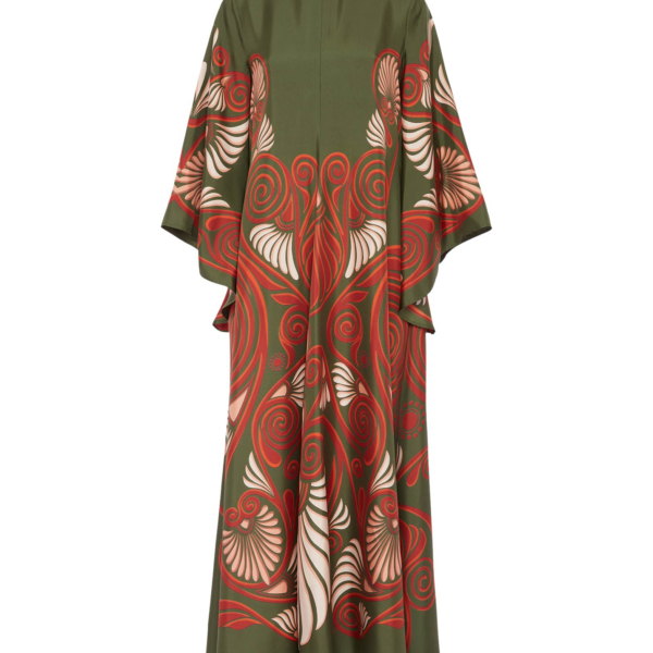 La DoubleJ Sophia Dress Windowpane Red in Silk Mix Jacquard