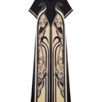 La DoubleJ Sorella Dress Florette Fan Brown in Flowy Jersey - Dresses - Milanese Maximalist Fashion at Luxury Shoes 