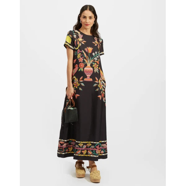 La DoubleJ Sporty Swing Dress Ballata Black in Cotton Jersey - Dresses - Milanese Maximalist Fashion at Luxury Shoes 