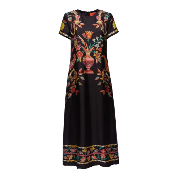 La DoubleJ Sporty Swing Dress Ballata Black in Cotton Jersey - Dresses - Milanese Maximalist Fashion at Luxury Shoes 