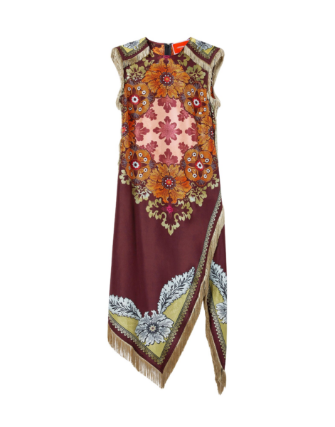 La DoubleJ Sporty Swing Dress Eclipse Burgundy in Cotton Jersey - Dresses - Milanese Maximalist Fashion at Luxury Shoes 