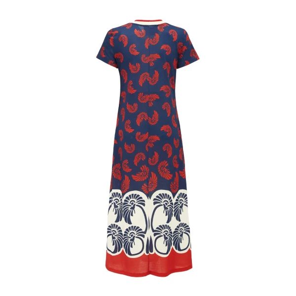 La DoubleJ Sporty Swing Dress Palmetto Placée in Cotton Jersey - Dresses - Milanese Maximalist Fashion at Luxury Shoes 