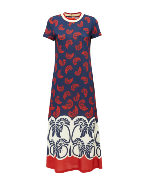 La DoubleJ Sporty Swing Dress Palmetto Placée in Cotton Jersey - Dresses - Milanese Maximalist Fashion at Luxury Shoes 