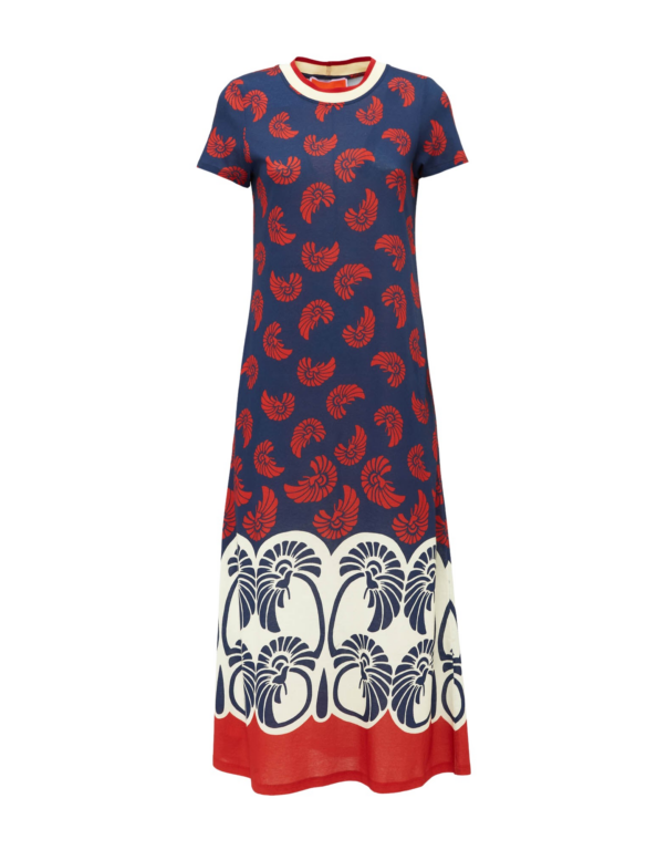 La DoubleJ Sporty Swing Dress Palmetto Placée in Cotton Jersey - Dresses - Milanese Maximalist Fashion at Luxury Shoes 