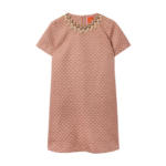 La DoubleJ Sporty Swing Dress Zooflora Burgundy in Cotton Jersey - Dresses - Milanese Maximalist Fashion at Luxury Shoes 