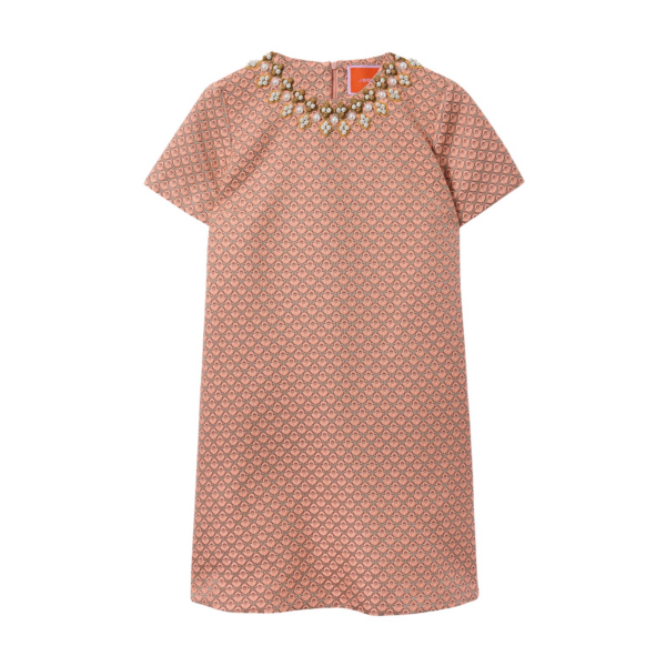 La DoubleJ Sporty Swing Dress Zooflora Burgundy in Cotton Jersey