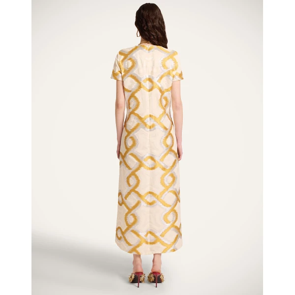 La DoubleJ Super Swing Dress Solid Apricot in Cotton Macramé - Dresses - Milanese Maximalist Fashion at Luxury Shoes 