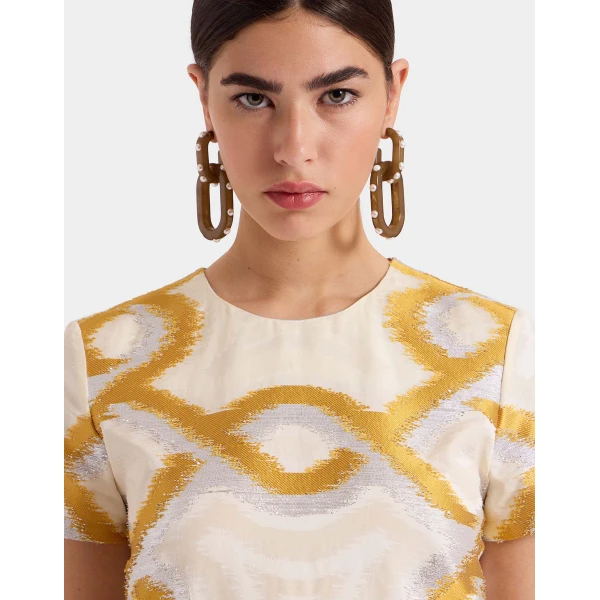 La DoubleJ Super Swing Dress Solid Apricot in Cotton Macramé - Dresses - Milanese Maximalist Fashion at Luxury Shoes 
