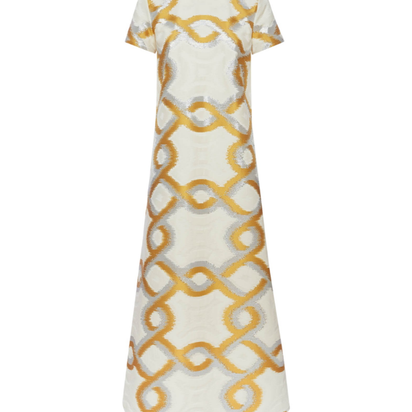 La DoubleJ Super Swing Dress Solid Apricot in Cotton Macramé
