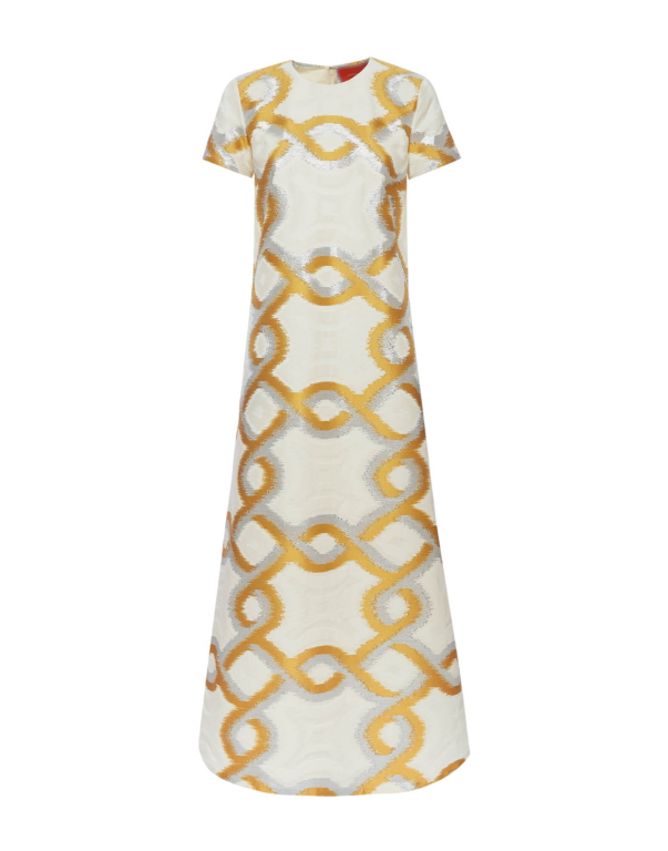 La DoubleJ Super Swing Dress Solid Apricot in Cotton Macramé - Dresses - Milanese Maximalist Fashion at Luxury Shoes 