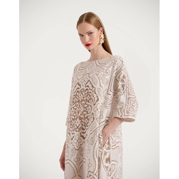 La DoubleJ Super Swing Dress The Nile Black in Jacquard - Dresses - Milanese Maximalist Fashion at Luxury Shoes 