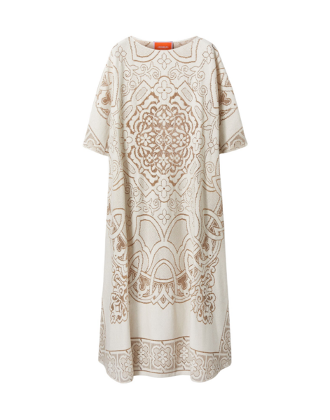 La DoubleJ Super Swing Dress The Nile Black in Jacquard - Dresses - Milanese Maximalist Fashion at Luxury Shoes 