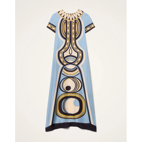 La DoubleJ Swing Dress Agua Cream in Macramé - Dresses - Milanese Maximalist Fashion at Luxury Shoes 