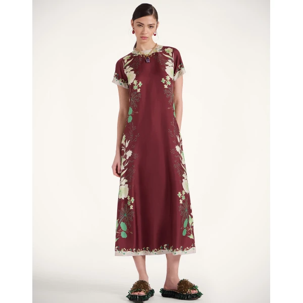 La DoubleJ Swing Dress Ambrosia Placée Pale Pink in Silk Twill - Dresses - Milanese Maximalist Fashion at Luxury Shoes 