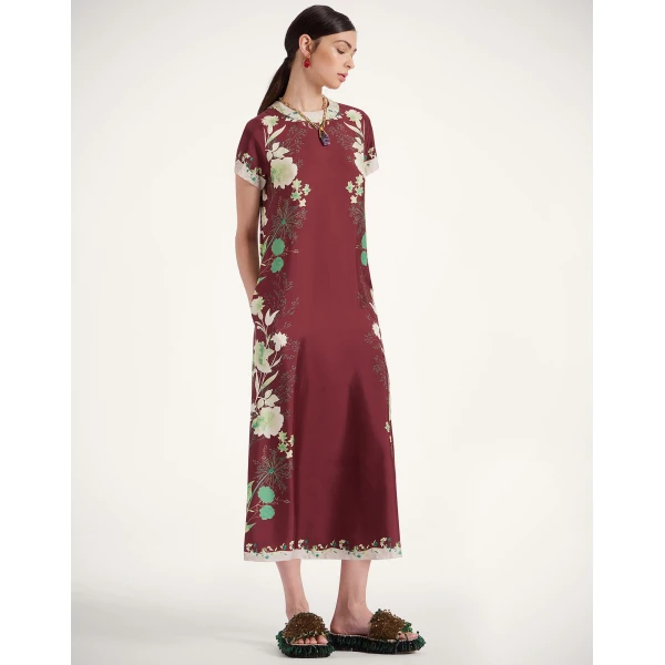 La DoubleJ Swing Dress Ambrosia Placée Pale Pink in Silk Twill - Dresses - Milanese Maximalist Fashion at Luxury Shoes 