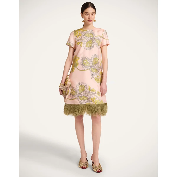 La DoubleJ Swing Dress Anemone Pink in Twill Silk - Dresses - Milanese Maximalist Fashion at Luxury Shoes 