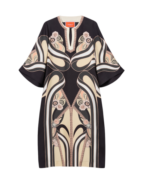 La DoubleJ Swing Dress Borboni Placee Nero in Twill Silk Placée - Dresses - Milanese Maximalist Fashion at Luxury Shoes 